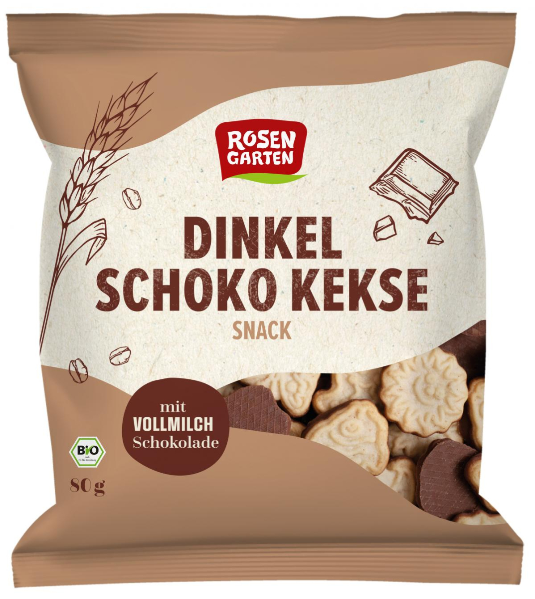 Dinkel Schoko Kekse Snack 80g ROS