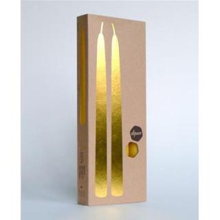 Stabkerzen (4 Stück) 25cm bienenwachsfarben, 100% Bienenwachs