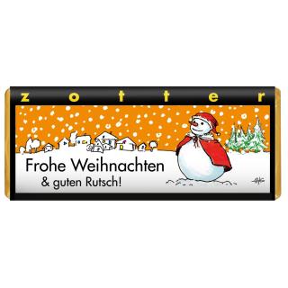 Schokolade Orange-Karamell "Frohe Weihnachten & guten Rutsch!" 70g ZOT