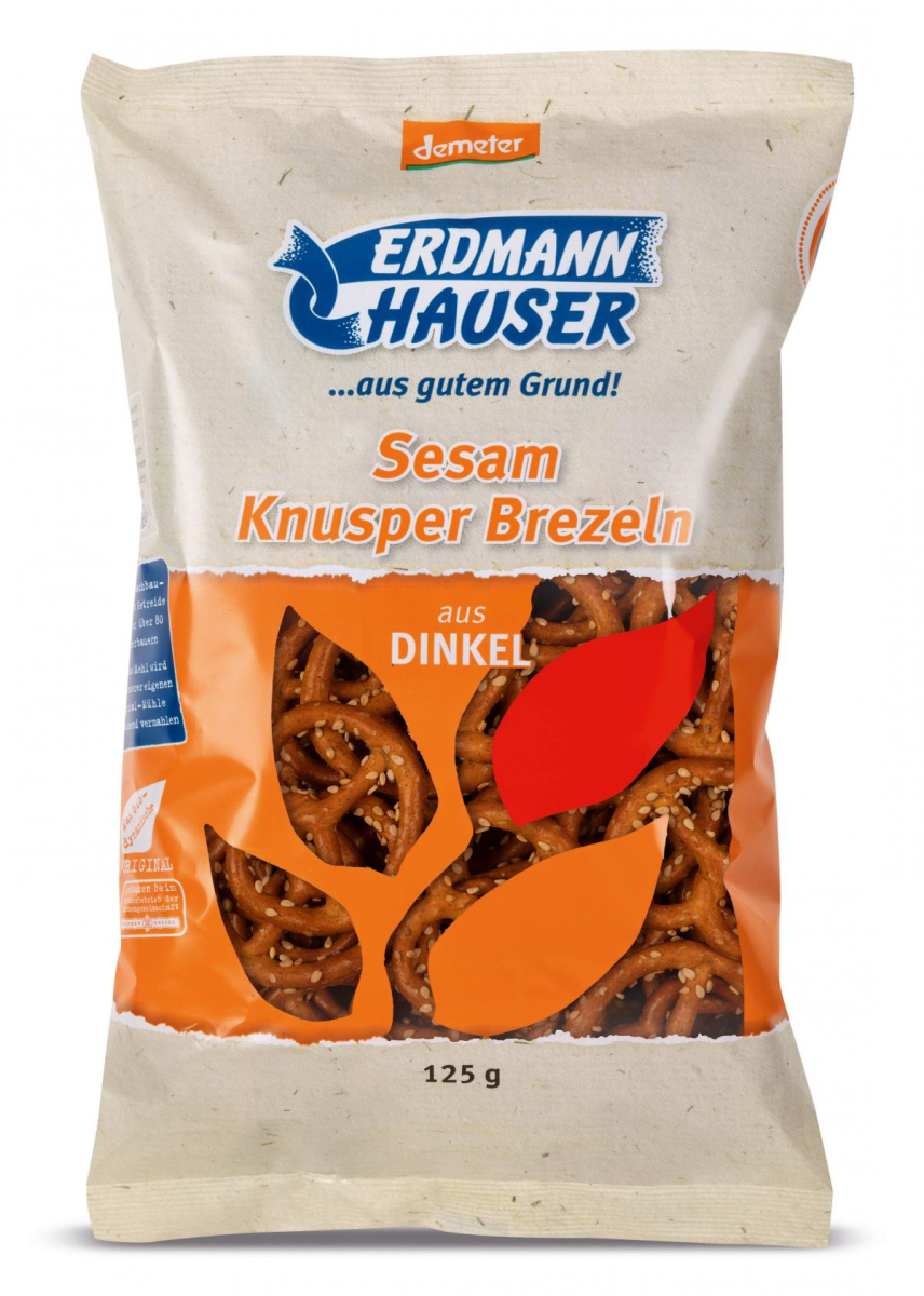 Dinkel-Knusper Brezel mit Sesam 125g ERD