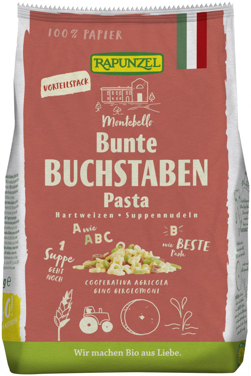 Buchstaben Suppennudeln Semola bunt 500g RAP