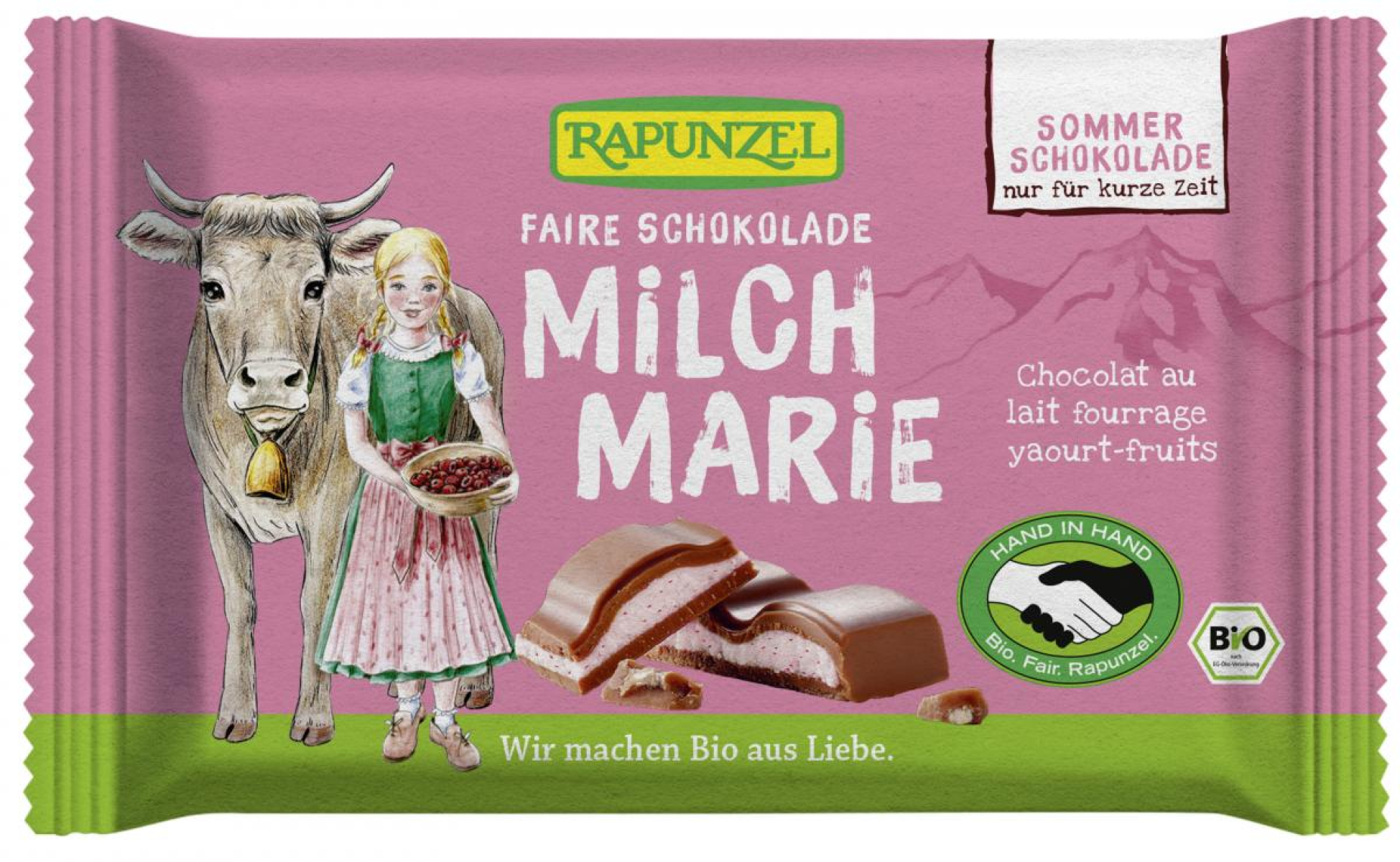 "Milch Marie" Schokolade mit rote Beeren-Joghurt-Füllung  100g RAP