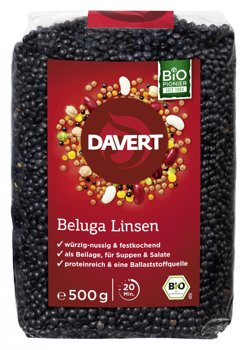 Beluga Linsen, schwarz  500g  DAV