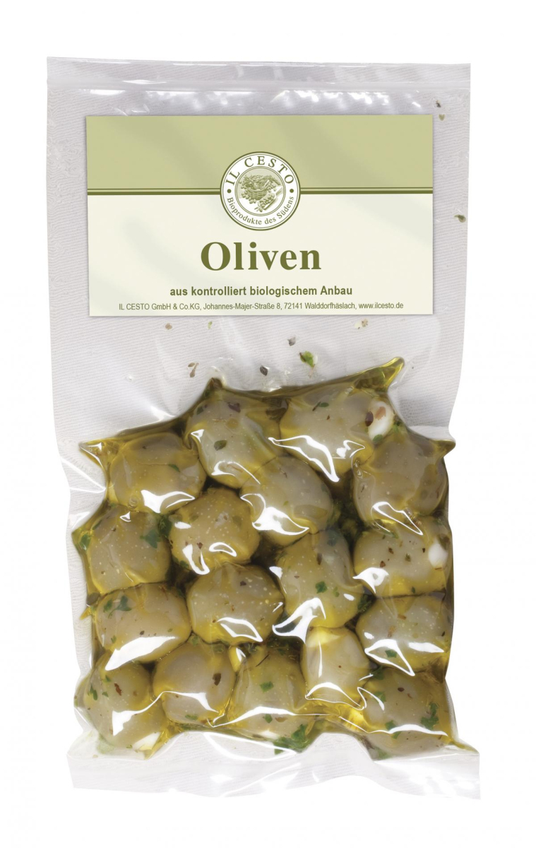 Griechische Oliven mit Knoblauch gefüllt 175g CES